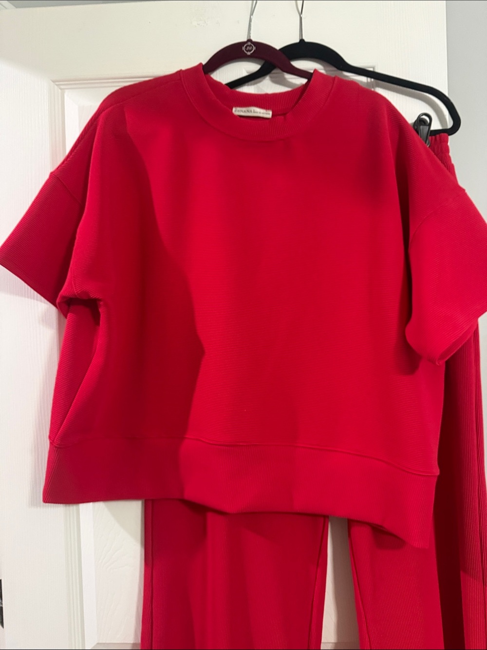 Zenana Outfitters Red Lounge Sweatshirt & Wide-Leg Pants Set Never Worn - Picture 4 of 4